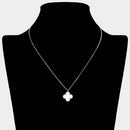 Women stainless steel quatrefoil pendant necklace stylish design