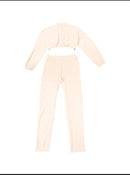 drawstring zipper cropped skinny pants set women lounge wear