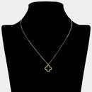 Stainless steel quatrefoil pendant necklace elegant jewelry