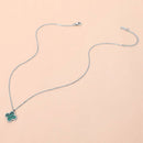 Stainless steel quatrefoil pendant necklace everyday wear look