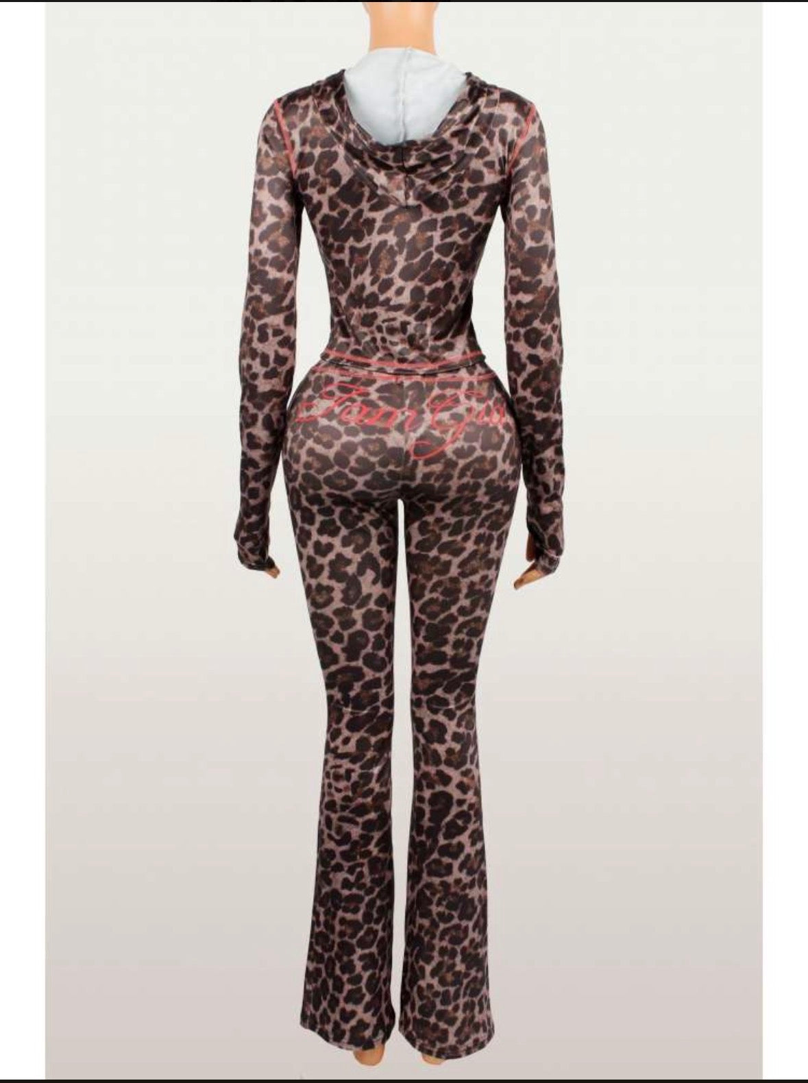 hooded flare jumpsuit women long sleeve stretch wear
