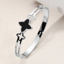 Stylish clover charm stainless cuff bracelet women accessory