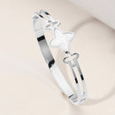 Clover charm stainless cuff bracelet elegant jewelry