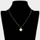 Elegant stainless steel quatrefoil pendant necklace fashion accessory