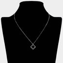 Elegant stainless steel quatrefoil pendant necklace fashion accessory