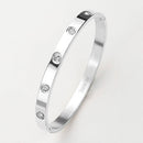 Stainless steel station bangle bracelet elegant jewelry