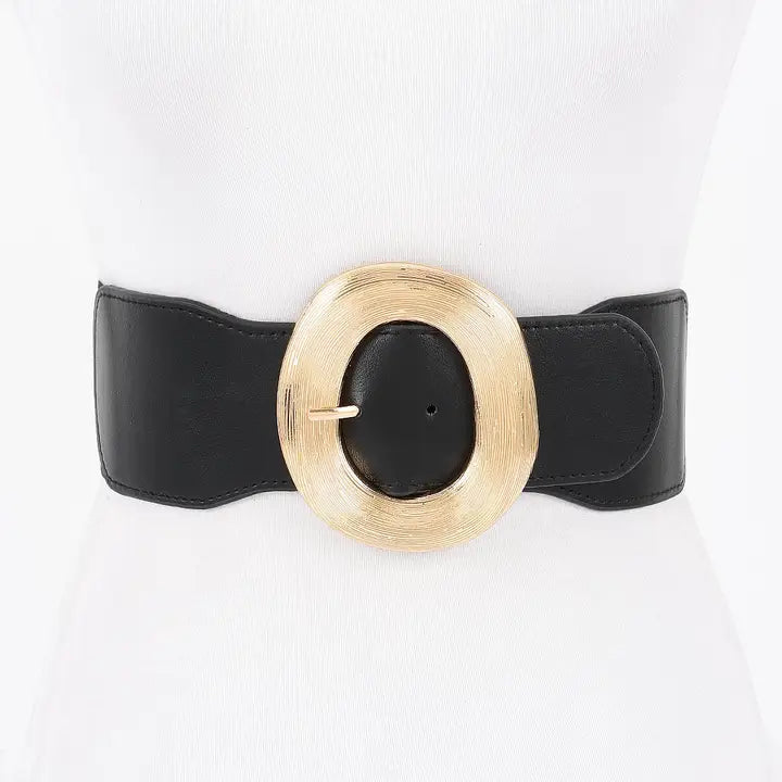 Metallic Halo Buckle Belt