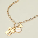 Sacred Heart Disc Charm  Necklace-Gold Pendant Chain | Miracle E Fashions