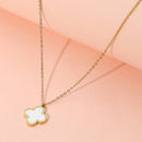 Women stainless steel quatrefoil pendant necklace stylish design