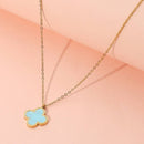 Elegant stainless steel quatrefoil pendant necklace fashion accessory