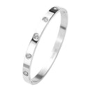 Women stainless steel station bangle bracelet modern design