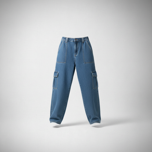 Relaxed Fit Cotton Cargo Pants for Women