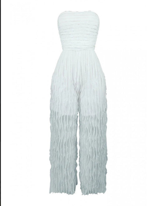 Strapless straight jumpsuit