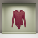 Black Mesh Bodysuit with Long Sleeves