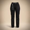 High-Waisted Straight Leg Trousers with Buckle Belt