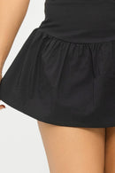 Poplin mini skort women stylish fashion skort
