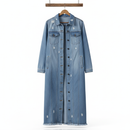 Distressed Long Denim Coat