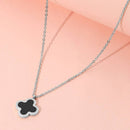 Stainless steel quatrefoil pendant necklace everyday wear look