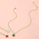 Women stainless steel quatrefoil pendant necklace stylish design