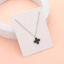 Stainless steel quatrefoil pendant necklace everyday wear look