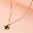 Women stainless steel quatrefoil pendant necklace stylish design