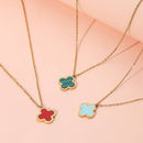 Stainless steel quatrefoil pendant necklace elegant jewelry