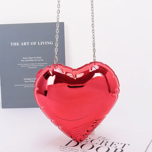 Clear Acrylic Heart-Shaped Valentine Case Handbag