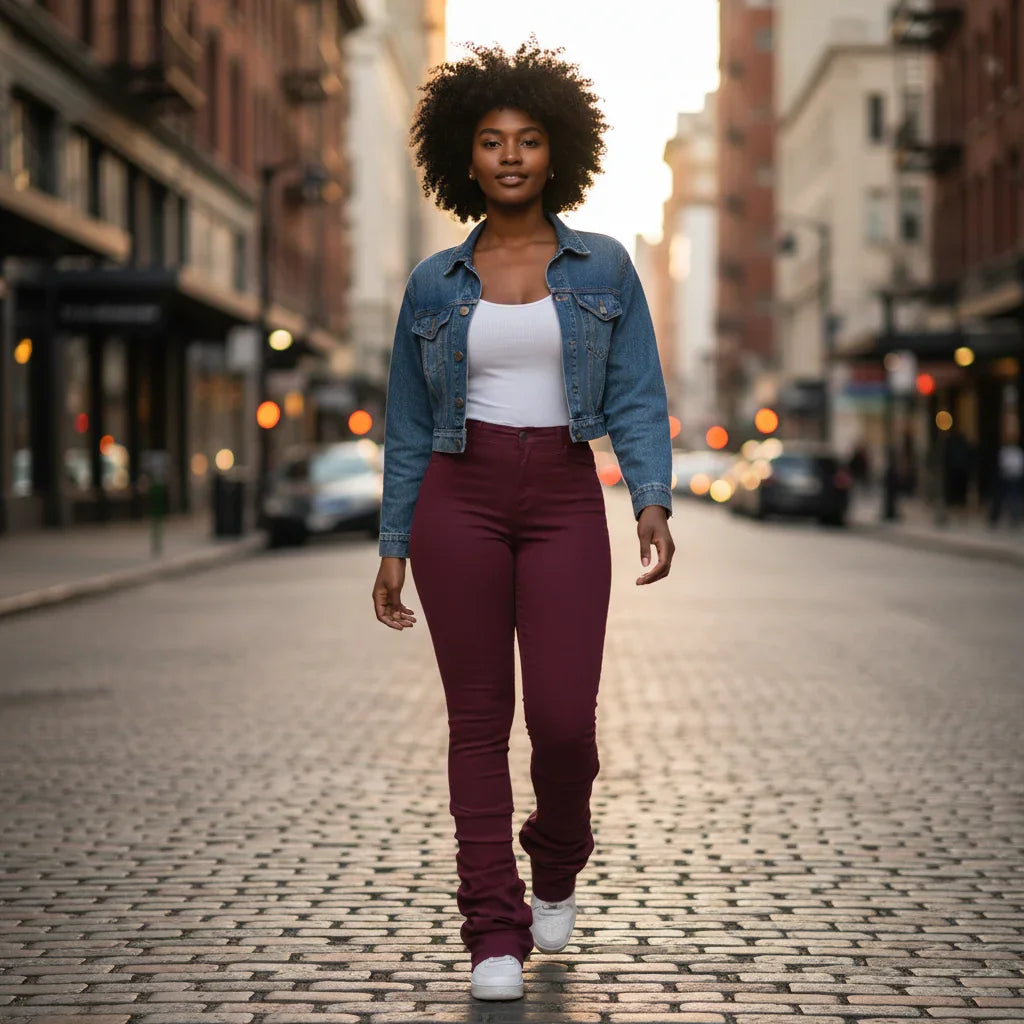Women's High-Rise Stacked Work Pants