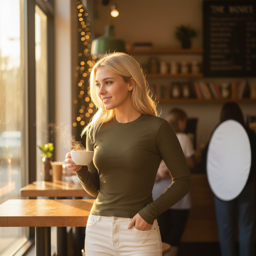 Women’s Ribbed Crew Neck Knit Top
