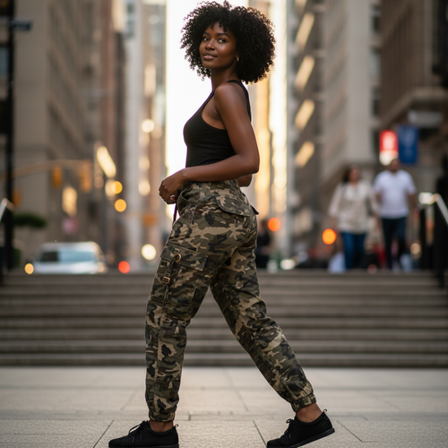 Mission Cargo Jogger Pants – Mid-Rise Camouflage, Women