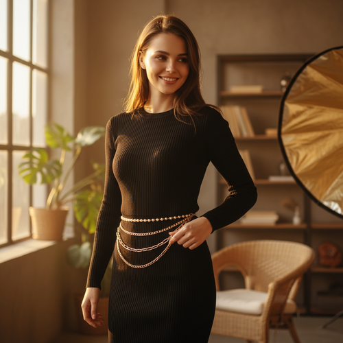 premium womens layered waist chain belt accessory fashion jewelry gold waist chain