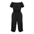 Off Shoulder Cuffed Jumpsuit