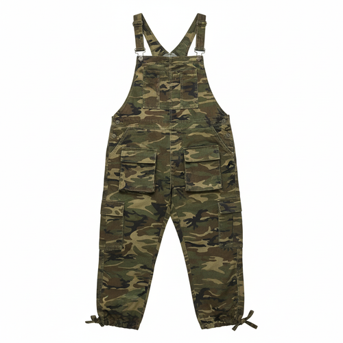 Women's Streetwear Camo Utility Overalls