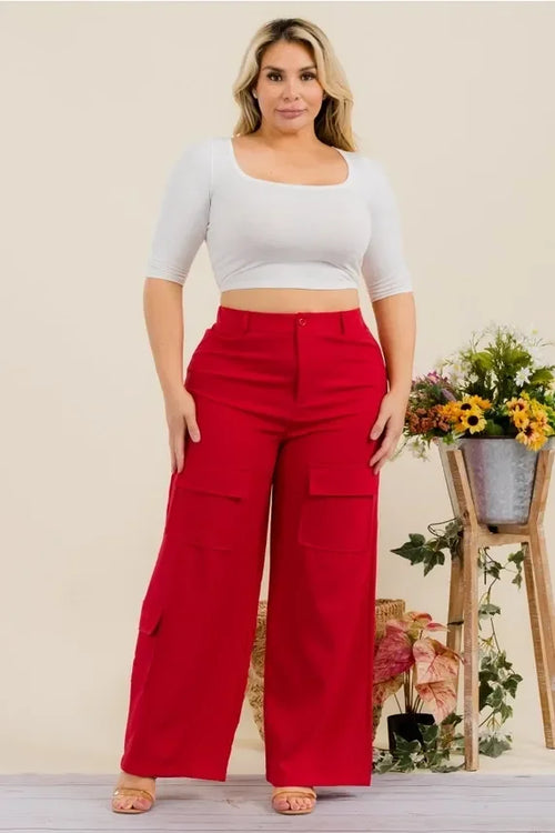 City Flex Plus Size Wide-Leg Cargo Pants
